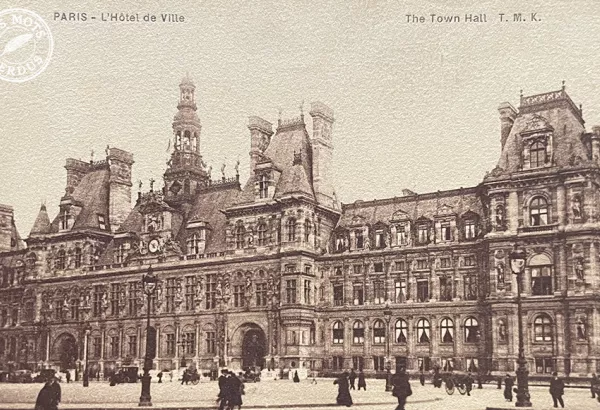 carte postale ancienne hotel de ville paris