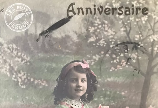 carte postale ancienne colorisée anniversaire