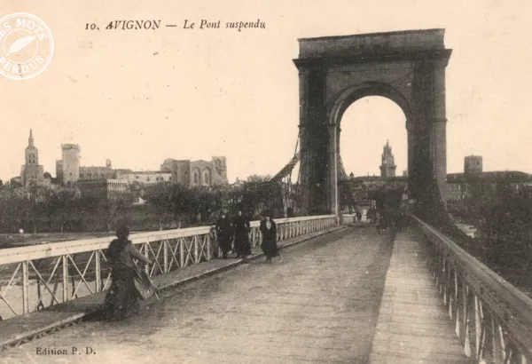 carte postale retro avignon