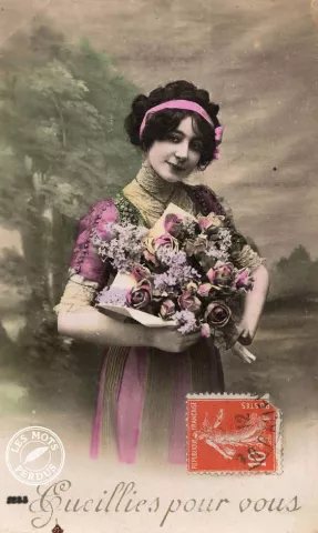 carte postale ancienne, belle époque, écrits oubliés, les mots perdus
