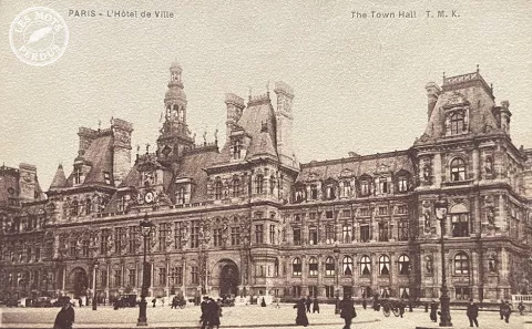 carte postale ancienne hotel de ville paris